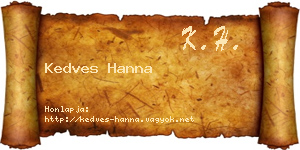 Kedves Hanna névjegykártya